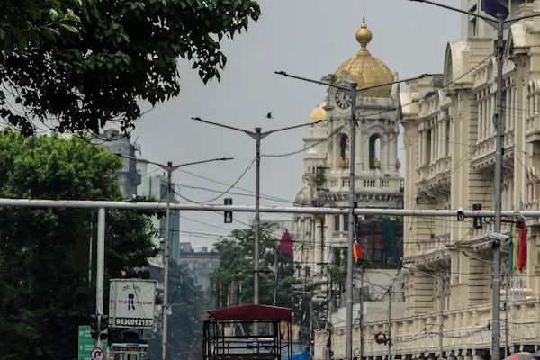 Colonial-era street architecture in an Indian city