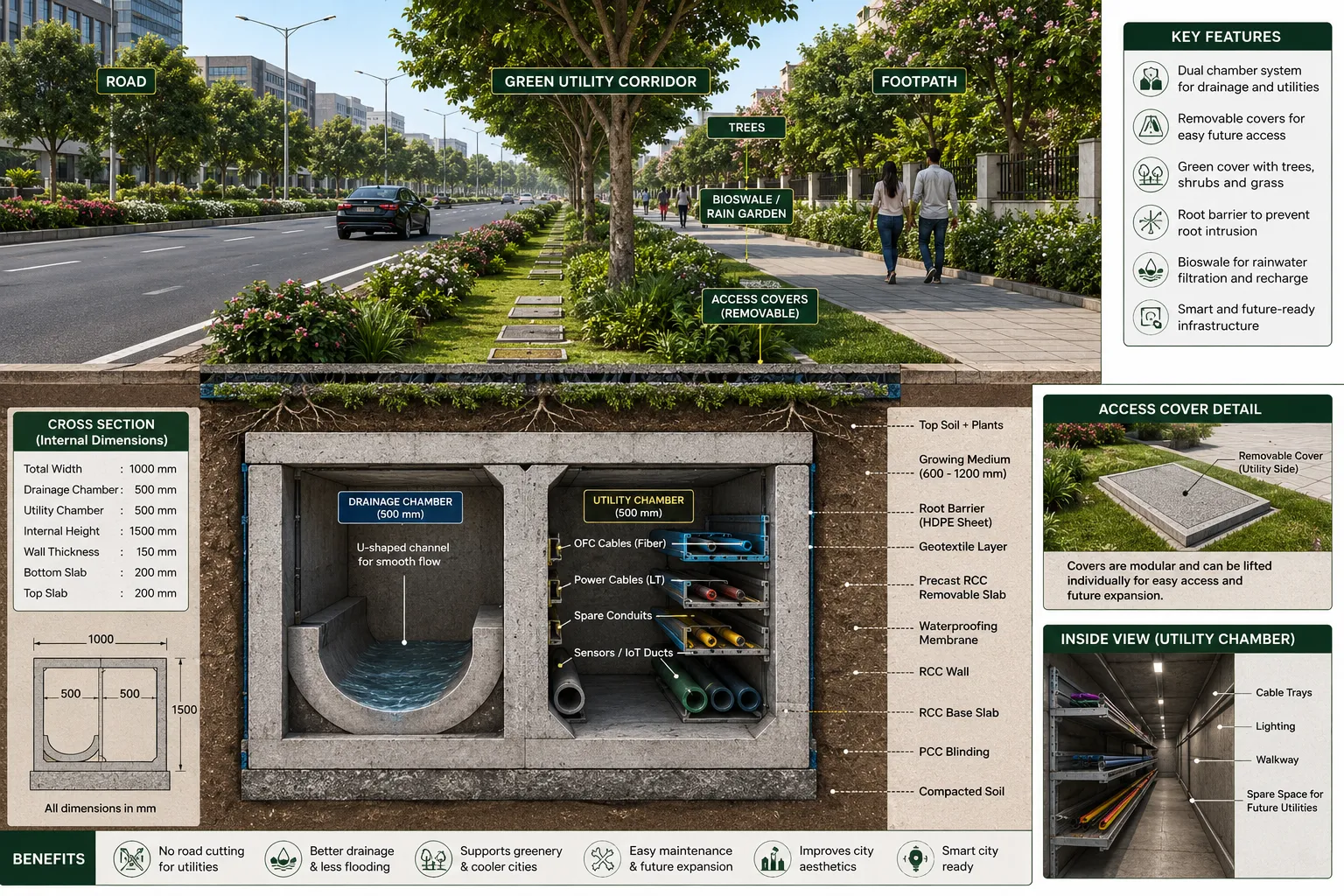 Utility tunnel cross section
